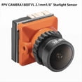 thumbnail image 2 of Cámara FPV 1800TVL 5MP 2,1 mm 1/8 Pulgadas Sensor Starlight 5V-40V NTSC/PAL con OSD para RC FPV Racing Drone Piezas de Bricolaje Naranja, 2 of 5