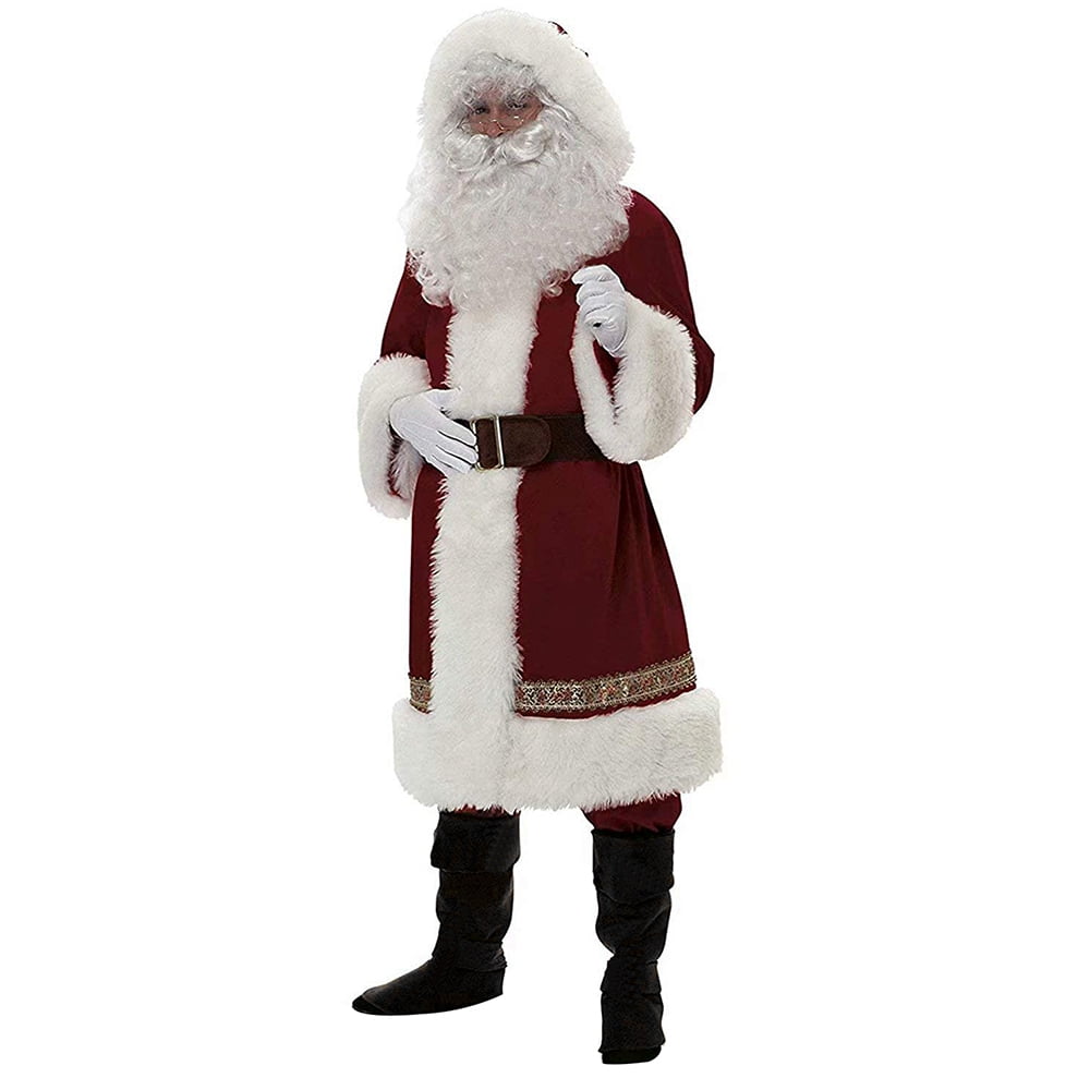 Christmas Santa Claus Cosplay Adult Costume Fancy Dress Party Suit Outfit Xmas 