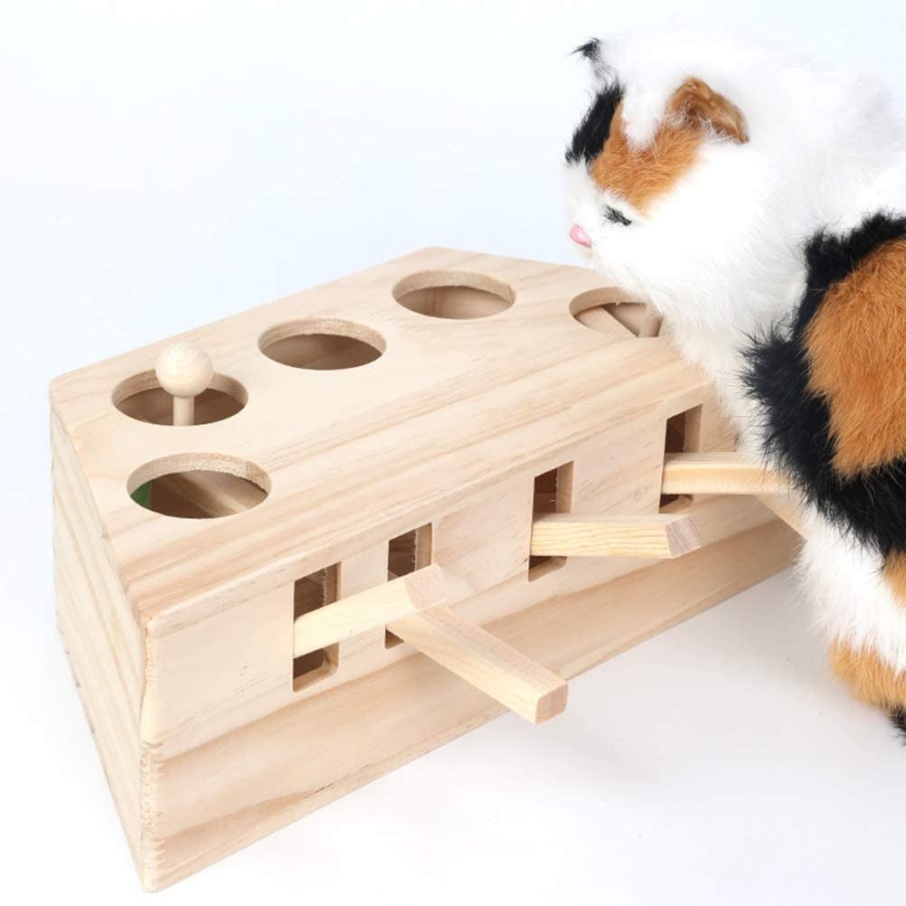 Interactive Cat Toy with Automatic Pop-Up Mole Design for Scratching & Play – Self-Entertainment Kitten Activity Board for Indoor Use, 12×8×4 Inches