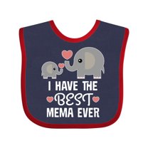 Inktastic Best Mema Ever Grandchild Boys or Girls Baby Bib