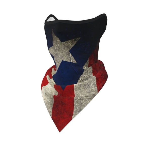 Retro Puerto Rico Flag Neck Gaiter Balaclava Face Scarf Mask Quick-Dry Half Masks For Women Men Sun Protection Breathable Dustproof