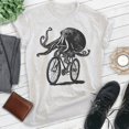 thumbnail image 2 of Octopus Riding Bike T-shirt, Unisex Women's Men's Shirt, Funny Octopus On Bicycle Ride Animal Lover, Heather Ash, X-Large, 2 of 6