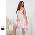 thumbnail image 4 of Gibobby Pijamas mujer calientitas Camisón de mujer Lencería satén Chemise Lencería Sexy camisón completo Slips Sleep Dress Sexy Slips ropa de dormir regalo para mujer(Rosa,G), 4 of 5