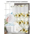 thumbnail image 4 of No Hook Cloth Fabric Shower Curtain with Snap in Liner, Sunflower Waterproof Shower Curtains Set with See Through Top Window, Country Botanical Floral Butterfly Bee Striped Bath Curtains 72"x84", 4 of 6