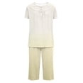 thumbnail image 4 of Frostluinai Gradient Pajama Sets for Women 2 Piece Short Sleeve Hide Belly Henley Shirts with Capri Pants Soft Comfy Sleepwear Loungewear, 4 of 5