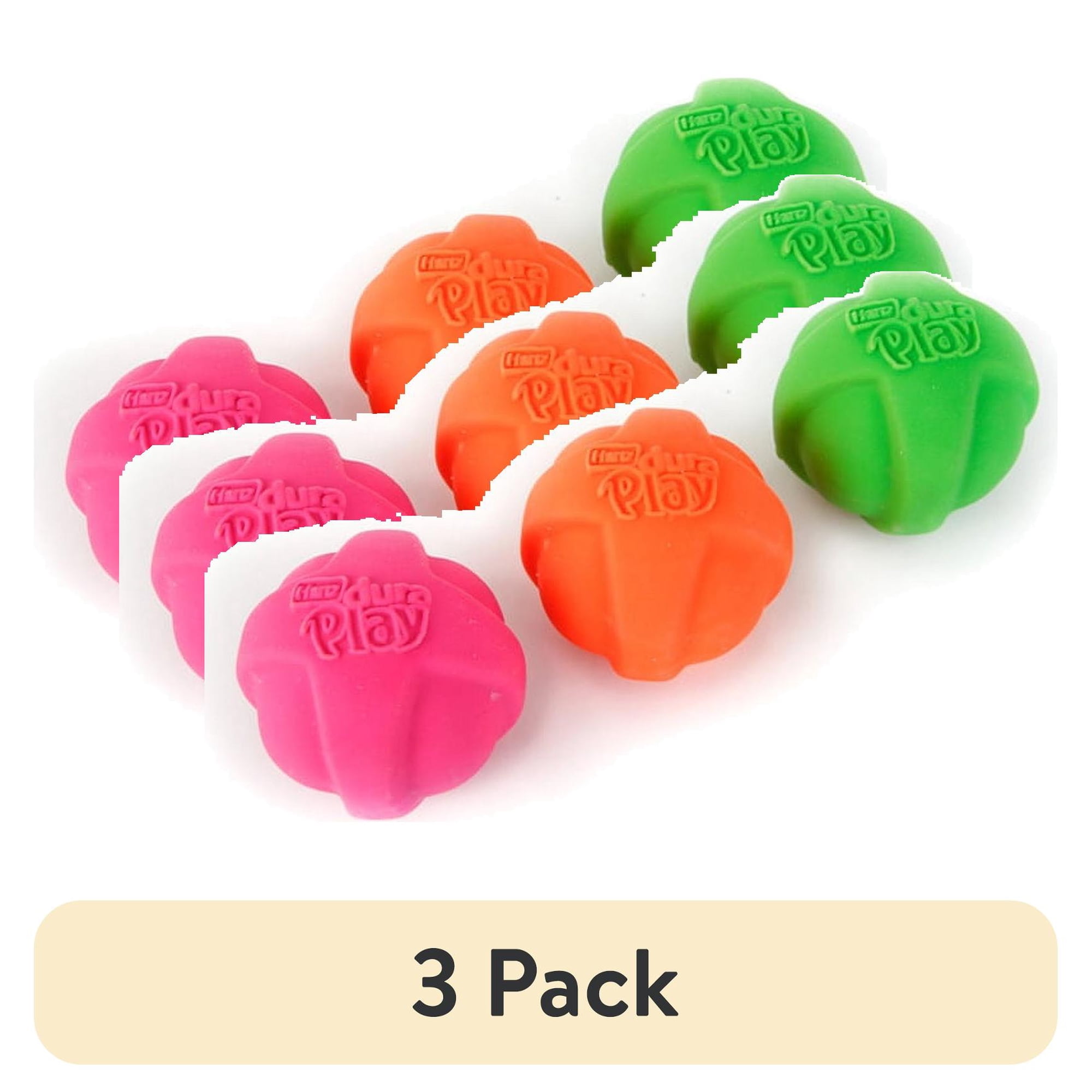 (3 pack) Hartz Dura Play Small Ball Dog Toy with Bacon Scent and Squeaker, 3 Pack
