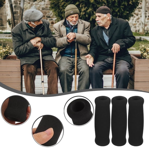 Cane Grips (Walking Aid Grips, Handle Covers), Senior Chair Handle Grips, Non-Slip, Ergonomic, Easy Install, For Stability & Support, Meiiso