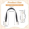 thumbnail image 2 of Leather Bag Handle with Pearl Bead Chain 19.5 Inch PU Leather Short Shoulder Bag Strap Replacement with 5.3 Inch Purse Strap Extender Handbag Handle Underarm Clutches Bag Strap Black, 2 of 9