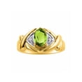 thumbnail image 1 of Diamond & Green Peridot Ring Set In Yellow Gold Plated Silver - XOXO Hugs & Kisses Design SL-LR7002PEY-08-F2, 1 of 1