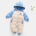 thumbnail image 2 of Zshosam Winter Newborn Girl Clothes Baby Girl Winter Snowsuit Newborn Boy Warm Coat Toddler Snow Suit Infant Clothes Size 12 18 Months,(Blue 12-18 Months), 2 of 3