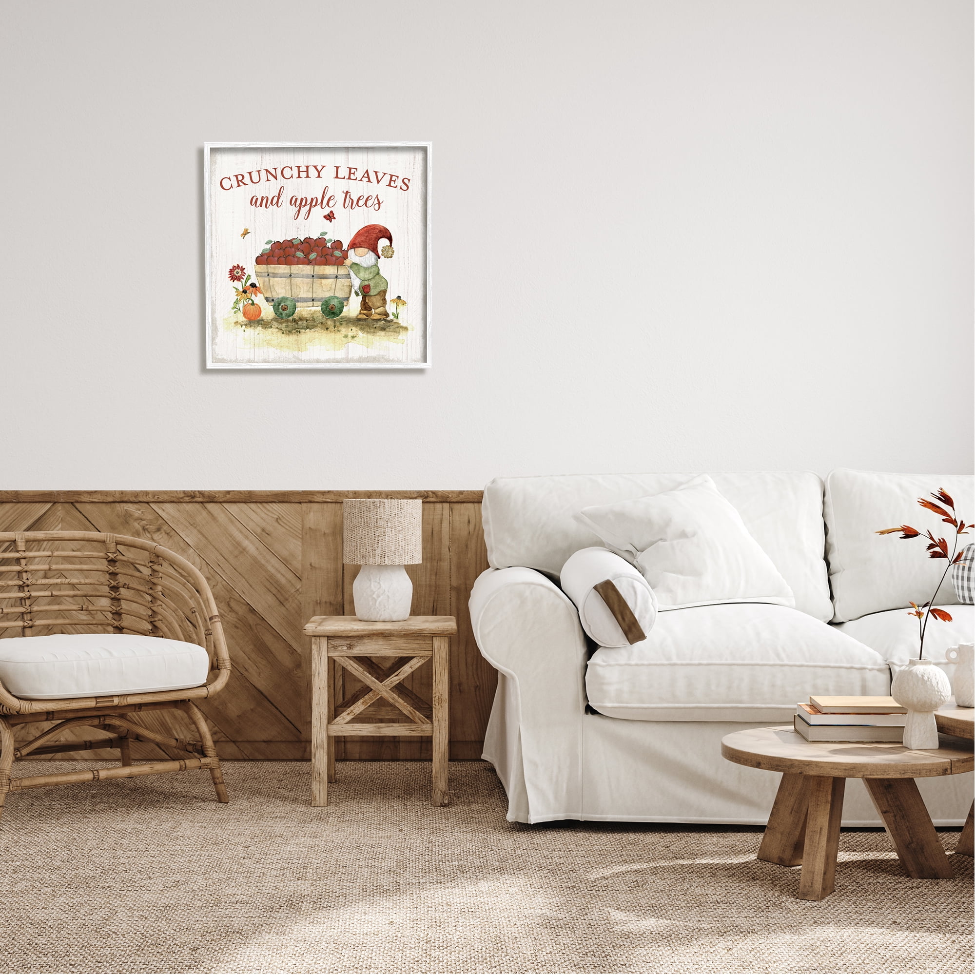 Stupell Industries Fall Apple Tree Phrase Fairy Tales & Fantasy Painting White Framed Art Print Wall Art, 24 x 24