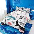 thumbnail image 2 of meiyoeat Whale Jellyfish Ocean Pattern Full Size Comforter Sets,Sea Animal Print Bedding Comforter Set For Girl,Reversible,3-Piece,1 Comforter and 2 Pillowcases, 2 of 7