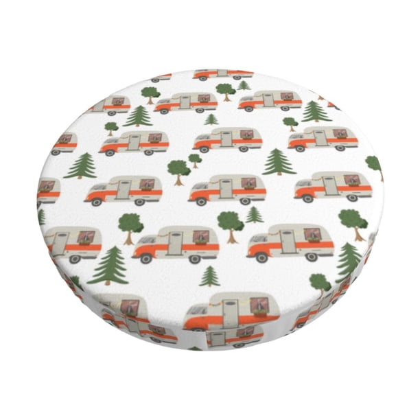 Balery Camp Van Fundas de asiento para taburete de bar redondo de tela de terciopelo ajustables que protegen de arañazos y manchas para sillas de 14 a 17 pulgadas.-13 inch