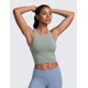 thumbnail image 2 of Top Corto sin Costuras con Cuello Alto y Textura Acanalada CRZ YOGA Verde Oscuro XS, 2 of 7