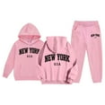 thumbnail image 2 of Utlike 2 Pcs School Outfits For Girls Sweatpants And Hooded Pullover Sweatshirt Youth Kids Activewear Set Festival Outfits For Girl Size 4 Years-5 Years Pink, 2 of 7