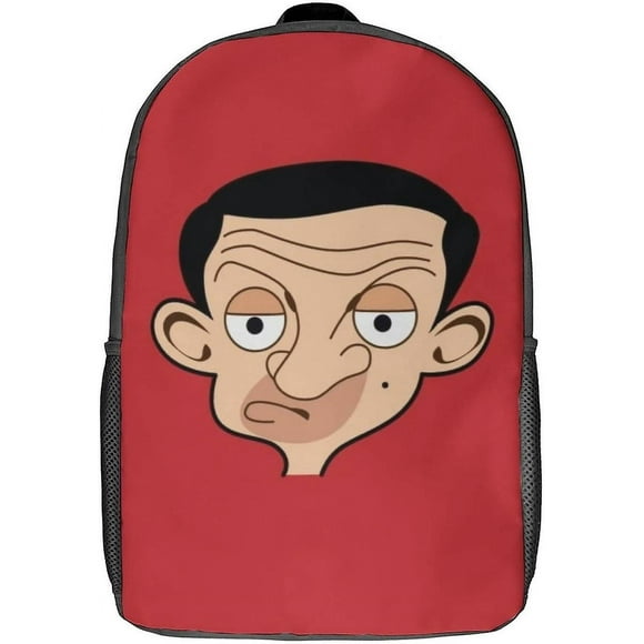 GENBAK Mr Bean Bookbags 3D Printed Anime Characters School Backpacks Boys Girls Personalized Rucksack School Bag Primary Student Kids Bookbag 17inch