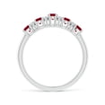thumbnail image 2 of Angara Natural 1 ct Ruby and Diamond Wedding Ring in 14K White Gold for Women – July Birthstone Jewelry | Oval Ruby Wedding Band (Ring Size - 6.5), 2 of 9