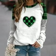 thumbnail image 4 of Plus Size St Patricks Day Sweatshirt for Women Festival Printed Color Block Crew Neck Long Sleeve Casual Tops (5XL, White), 4 of 5