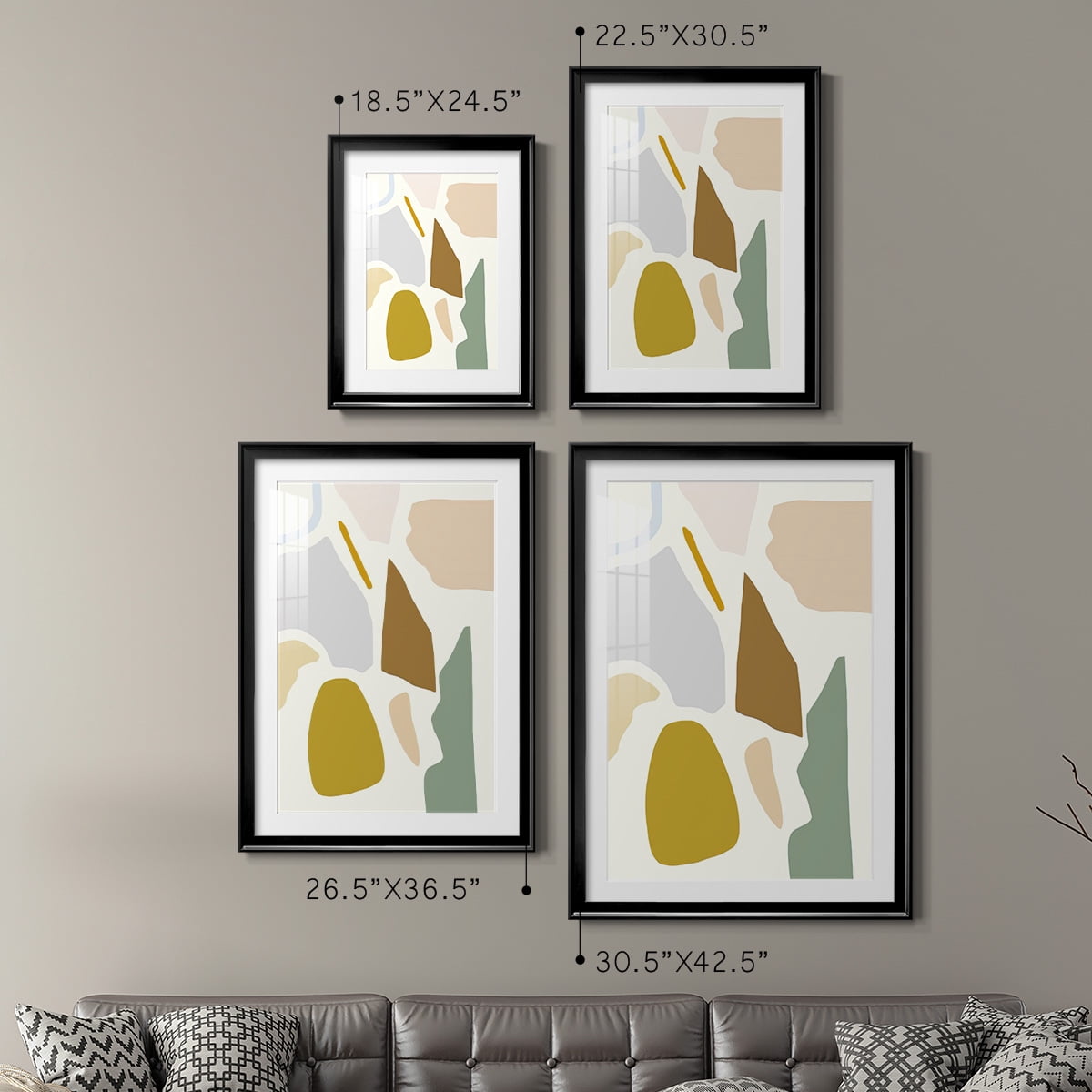 Wexford Home Pastel Splotches I Premium Framed Print, 26.5" x 36.5" - Ready to Hang, Black (Set of 2)