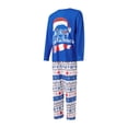 thumbnail image 3 of Christmas Family Matching Pajamas Long Sleeve Letter Printed Plaid Tops Elastic Waist Long Pants, 3 of 9
