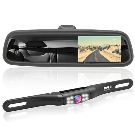 PYLE PLCM4560 - Rearview Backup Camera & Monitor System Kit, 4.3’’ LCD Display, Waterproof Night Vision Cam with Parking Assist Moving Distance Scale Lines