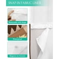 thumbnail image 3 of No Hook Shower Curtain with Snap in Liner, Boho Beige Khaki and Green Geometric Moroccan Farmhouse Brown Shower Curtains for Bathroom, Washable Shower Curtain Liner Set with Mesh Top Window, 72"x72", 3 of 6