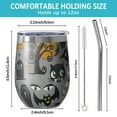 thumbnail image 5 of 12oz Stemless Wine Tumblers Halloween Witch Spooky Icons Pattern Vacuum Insulated Stainless Steel Travel Tumbler Cups Mug with Lid and Straw for Champaign,Cocktail,Beer with Cleaning Brush, 5 of 5