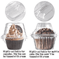 thumbnail image 3 of 100 Pack Individual Cupcake Containers, Plastic Cupcake Boxes Cupcake Holders, Stackable Deep Dome Cupcake Carrier, 3 of 5