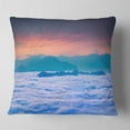 thumbnail image 2 of Designart Sea of White Fog and Mountains - Landscape Photography Throw Pillow - 16x16, 2 of 5