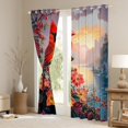 thumbnail image 3 of Feelyou Kawaii Robin Bird Black Out Curtains for Teen, Dreamy Cherry Blossoms Curtains Pack of 2 (42x63 Each), Farmhouse Lake Bedroom Curtains, Blackout Curtains Home Decor, 3 of 6