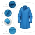 thumbnail image 5 of Womens Waterproof Trench Coats Detachable Hood Long Windbreaker Raincoat Lightweight Zipper Fall Hiking Jackets Blue, L, 5 of 7