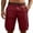 Red, variant on Men's Outdoor Cargo Shorts with Belt Loops Adjustable Waist Multi-Pocket Solid Classic Fit Soft Breathable Knee-Length Summer Bottoms for Outdoor Work and Daily Wear Army Green S
