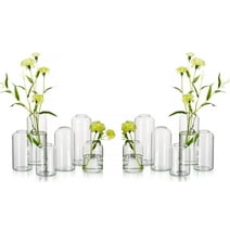 Glasseam Clear Bud Vases Set of 6 Modern Small Glass Cylinder Vase for ...