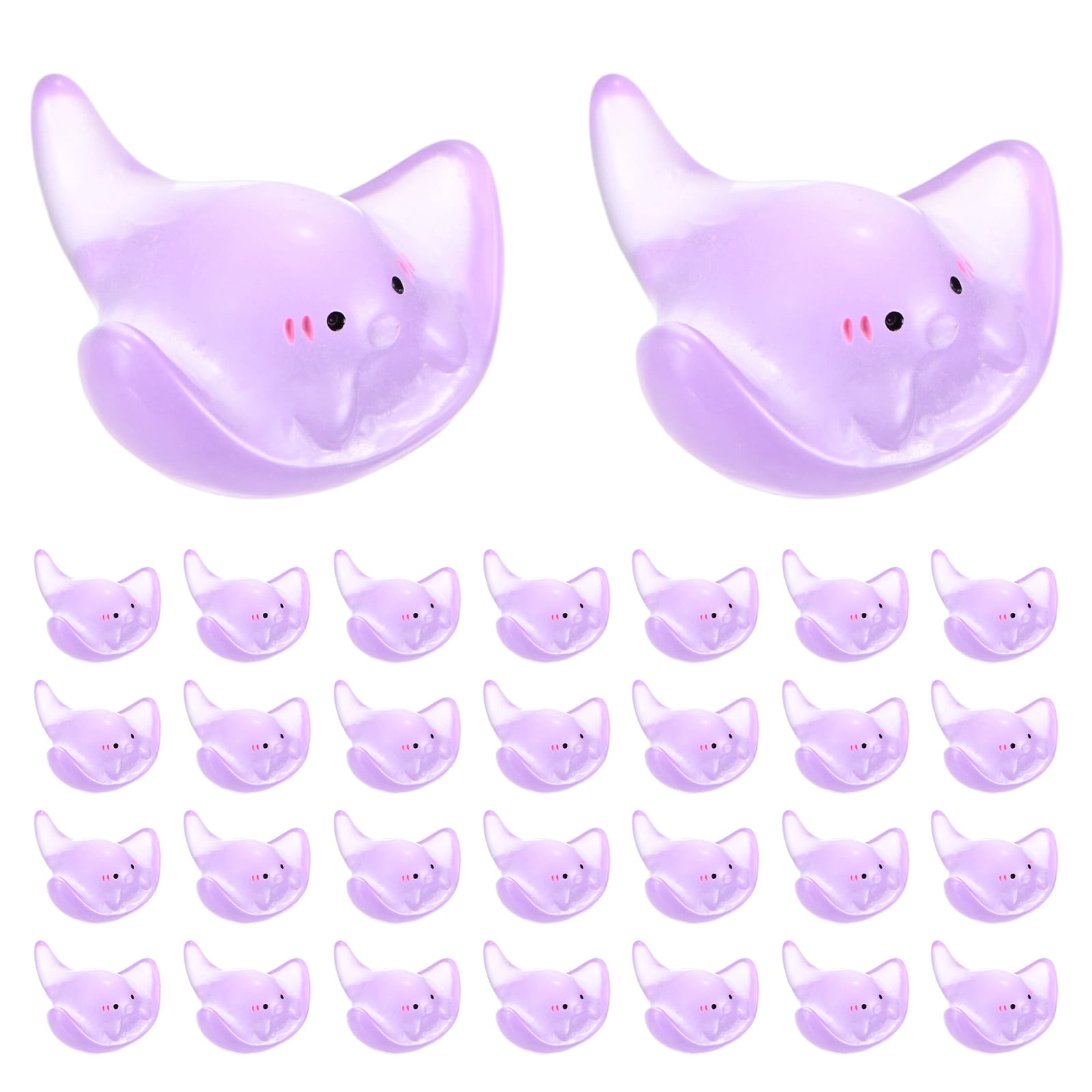 Uxcell 30-Pack Luminous Mini Resin Fish Resin Tiny Small Animal Figures to Hide Fish Tank Ornaments Figures for Aquarium Decor [Purple]