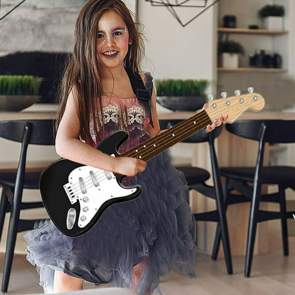 LEEYNEER Liquidation Guitare Jouet 16 Pouces pour Enfants 4 Cordes Guitare Électrique Instruments de Musique pour Enfants Instrument Électronique Multifonction Portable Meilleur Cadeau