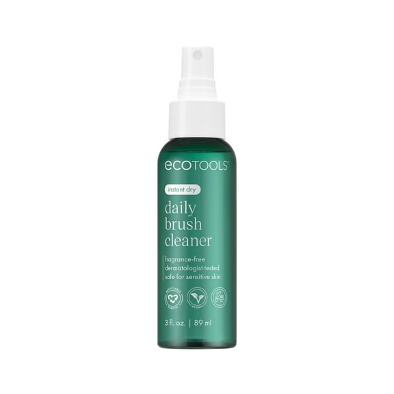 EcoTools Daily Makeup Brush Cleaner Spray, Quick-Drying, 3 oz Bottle