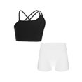 thumbnail image 4 of Miutii Kids Girls Sports Yoga Workout Outfits Backless Tank Top Camisole Vest with V-Front Waistband Black&White 12, 4 of 9