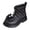 b101-Black, variant on KPOPLK Kids Printed Leather Boots Bright Warm Winter Booties Colorful Pattern Ankle Boots for Girls Flexible Sole(2,Beige)
