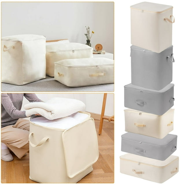 Bolsa de almacenamiento para colchas de tela japonesa - Resistente al polvo e impermeable, gran capacidad para mover y organizar, ventana transparente, plegable, paquete de 1