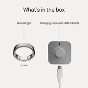Oura Ring 5 Silver Size 8 World's Smallest Smart Ring Sleep Activity Health Tracker