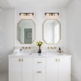 thumbnail image 5 of LNC 3-Light Bathroom Vanity Light with Seeded Glass Shades,Modern Black and Gold Finishes, 5 of 12