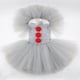 thumbnail image 5 of Disfraz de payaso de Halloween para niñas, vestido de tutú para niños de 2 a 12 años, ropa gris de fantasía para carnaval, conjuntos de Cosplay de Joker para fiesta, 5 of 5