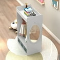 thumbnail image 4 of Kids Costume Organizer、 Costume Rack、Kids Armoire、Open Hanging Armoire Closet with Mirror-WHITE, 4 of 8