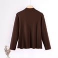 thumbnail image 4 of Chemise à Manches Longues Col Rond pour Femmes, Mode Décontractée, Blouse Basique Confortable, T-Shirt de Construction Interne, 4 of 7