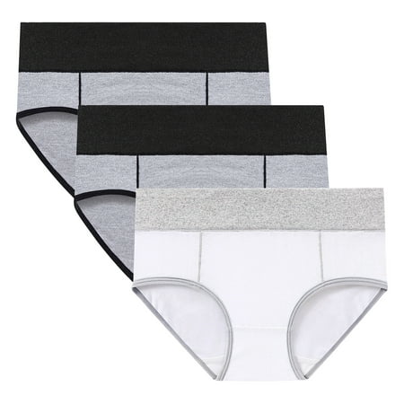 Kmdttou Women s Underwear Cotton 3PC Comfortable High Waisted Panties Physiological Underpants (Regular & Plus Size)