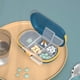 thumbnail image 4 of Caja de almacenamiento de medicamentos de 4 rejillas con cortador de pastillas, organizador semanal de pastillas de ABS para viajes. Azul, 4 of 9