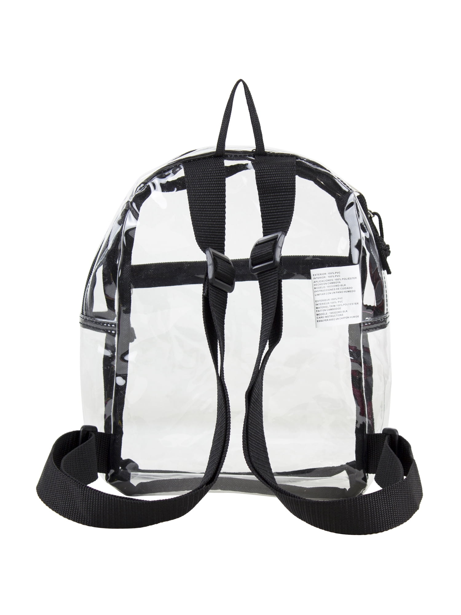 Eastsport Unisex Clear Mini Backpack, Black