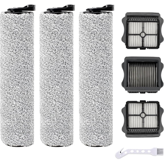 Filter and Roller Brush Replacement Set for Tineco iFloor 3 and Floor One S3, 3 Pack
