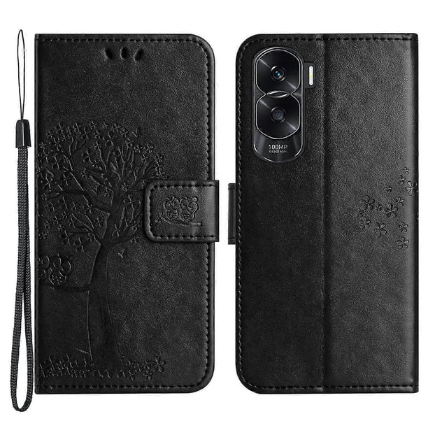 For Honor 90 Lite 5G/X50i 5G Leather Flip Stand Cover Owl Tree Imprinted Wallet Phone Case