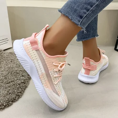 

Women‘s Outdoor Leisure Knit Sneakers Breathable Soft Bottom Low Top Casual Shoes Women‘s Sports Shoes